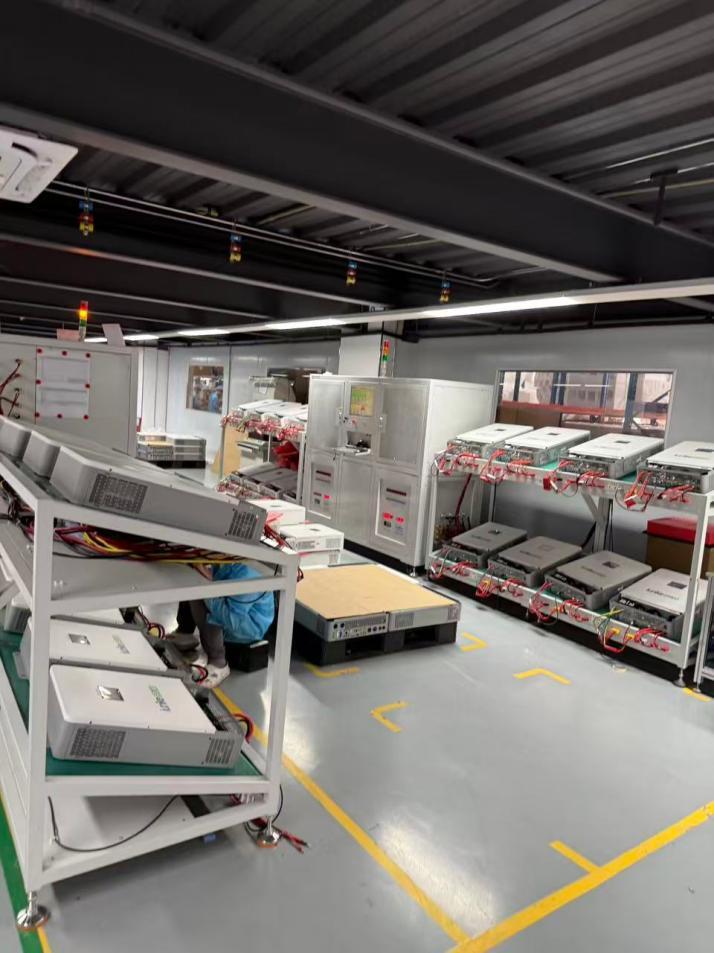 Solar inverter production and testing area at HOMESOL factory